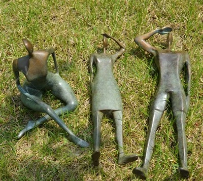 Statue Contemporaine En Bronze Les Voyageurs